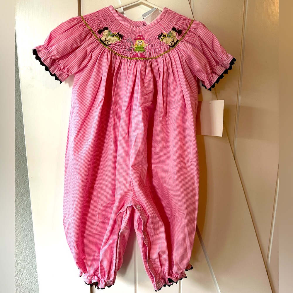 NWT Girls 18m-24m Cowgirl Smocked Bubble